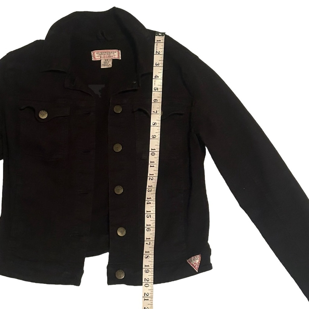 Women’s Guess Jeans Black Button Down Jean Jacket Size Small - Picture 3 of 7